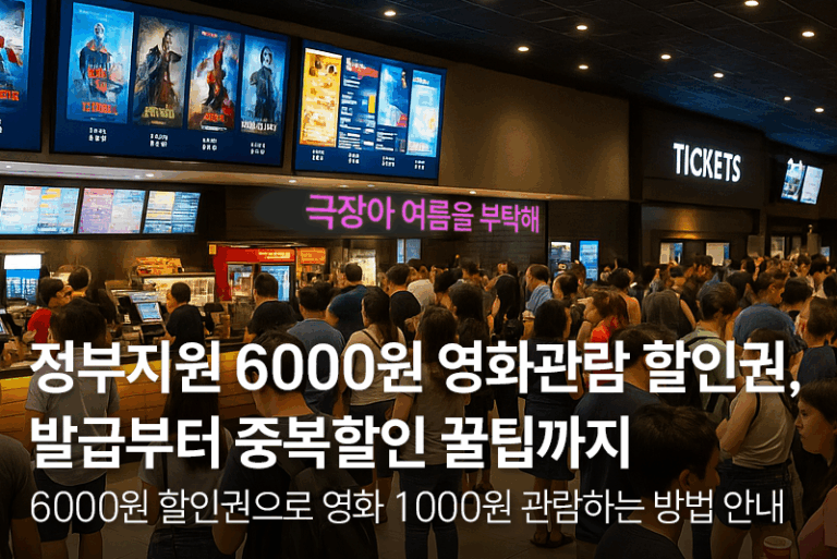 2025 정부지원 영화 할인권 완전정리! CGV·롯데시네마·메가박스 모두 가능