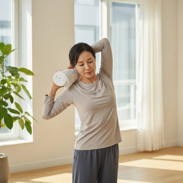 오십견 통증 완화에 효과적인 집에서 따라 하는 어깨 가동 범위 회복 스트레칭 루틴